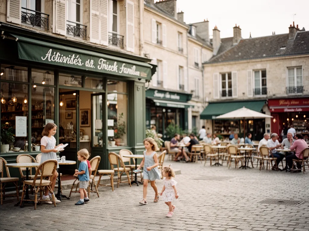 Parents et enfants souriants dans un parc urbain