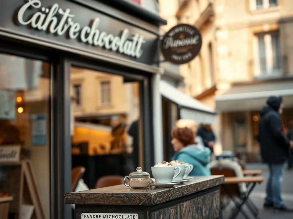Bol en verre contenant du chocolat fondu lisse et brillant, avec une maryse posée à côté