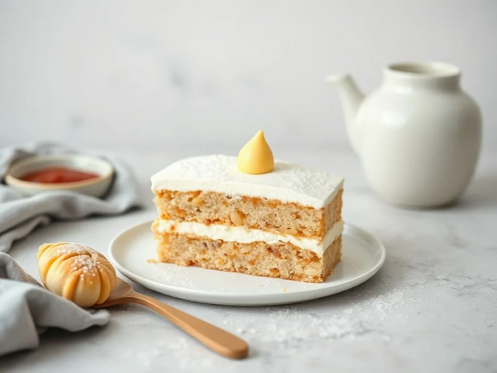 Mini gâteau moelleux à la compote de pomme dans un moule en silicone, posé sur une assiette colorée
